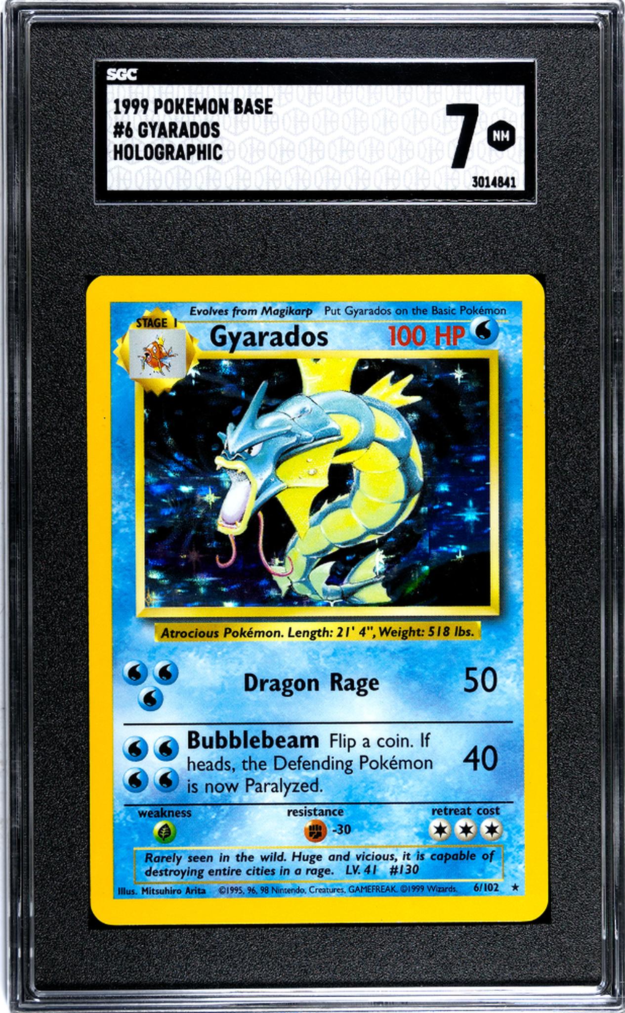 1999 Pokemon Base #6/102 Gyarados SGC 7