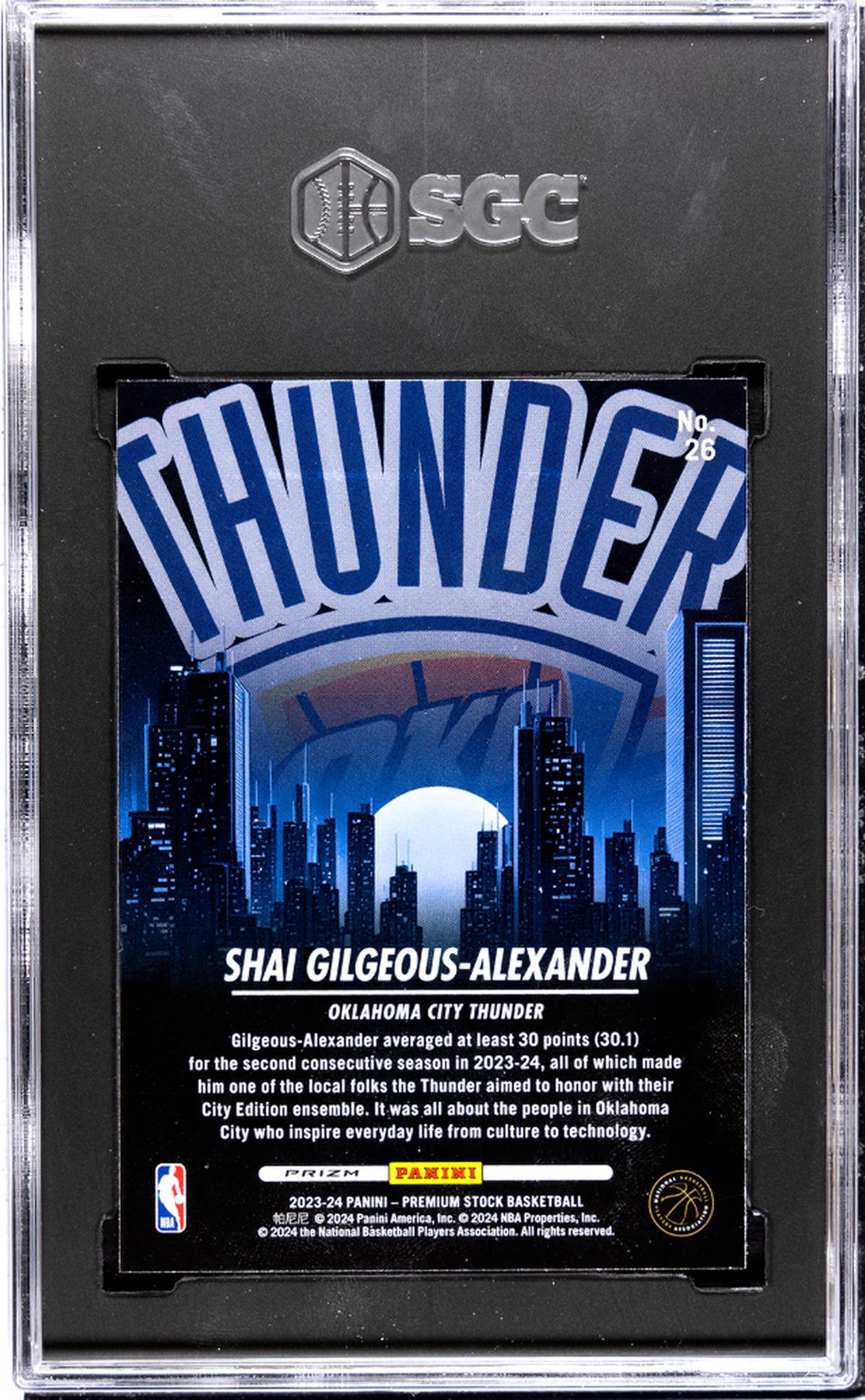 2023 Prizm #26 Shai Gilgeous-Alexander City Edition SGC 9.5