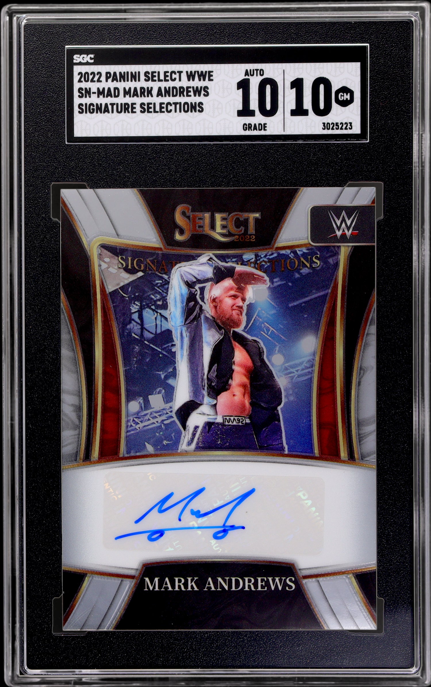 2022 Panini Select Wwe #SN-MAD Mark Andrews Sig. Selections SGC 10