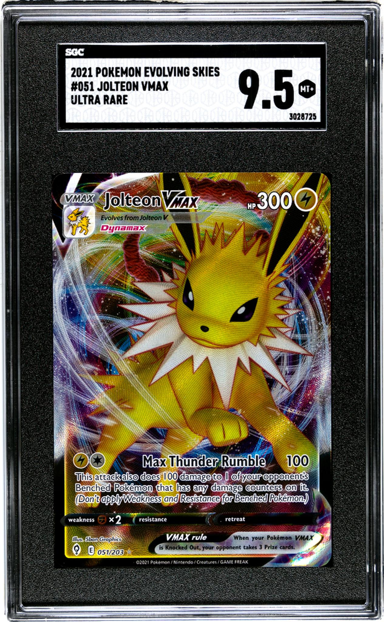 2021 Pokemon #051/203 Jolteon VMAX Evolving Skies SGC 9.5