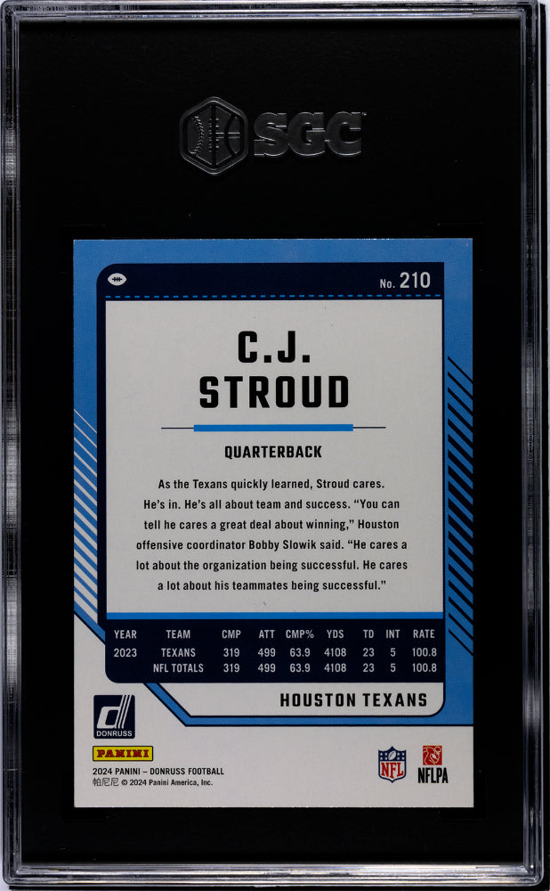 2024 Donruss Green Press Proof CJ Stroud #210 SGC 9.5