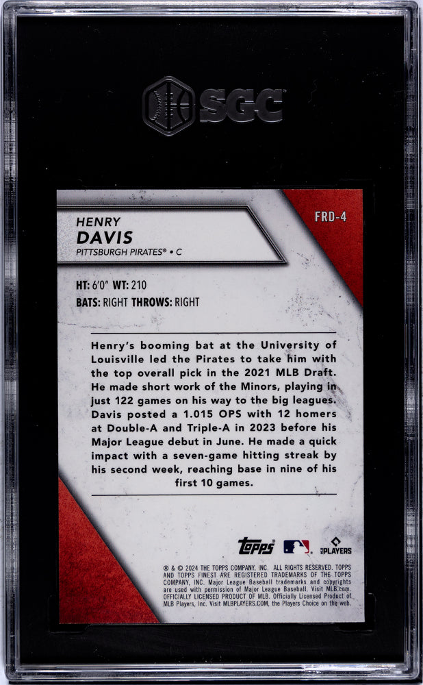 2024 Topps Finest #FRD-4 Henry Davis Rookies Design Variation SGC 9.5