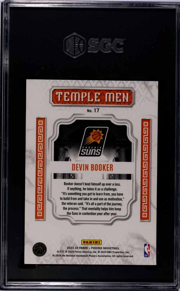 2023-24 Panini Phoenix #17 Devin Booker Temple Men Red Ice SGC 9