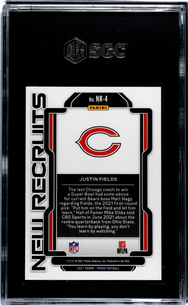 2021 Panini Prizm New Recruits Justin Fields #NR-4 RC SGC 8.5