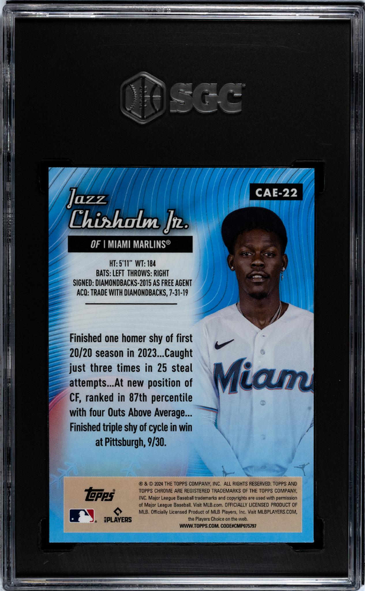 2024 Topps Chrome #CAE-22 Jazz Chisholm Jr. All Etch SGC 9.5