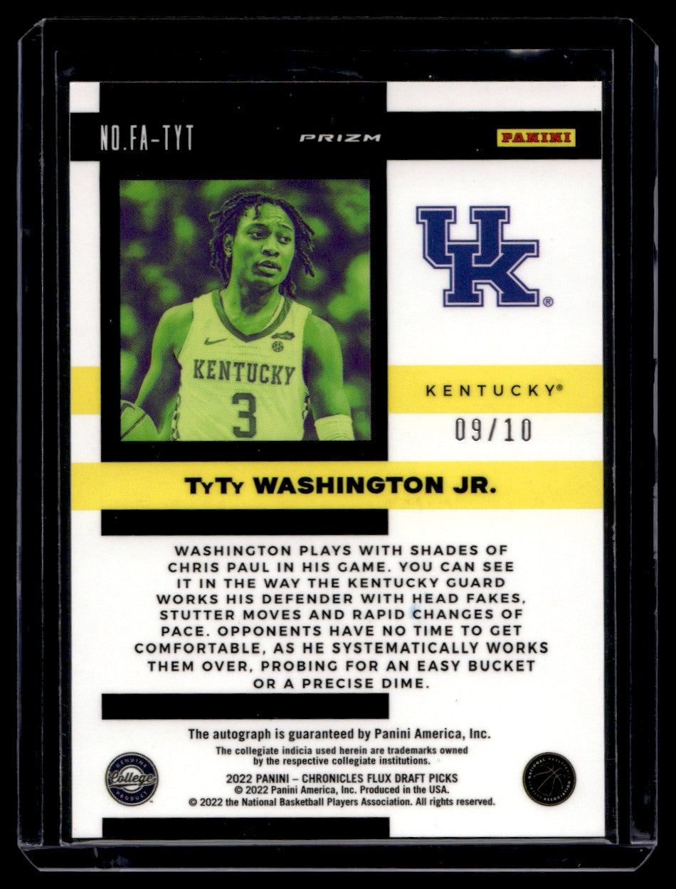 2022 Panini Prizm Flux Gold TyTy Washington Jr. #FA-TYT Auto /10