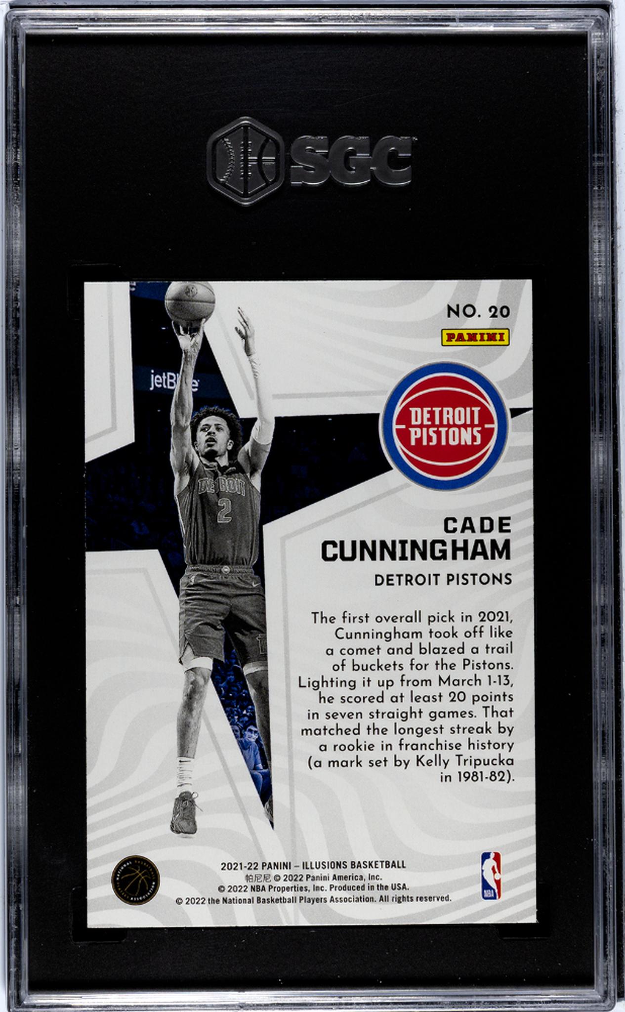 2021-22 Panini Illusions #20 Cade Cunningham Shining Stars Orange SGC 10