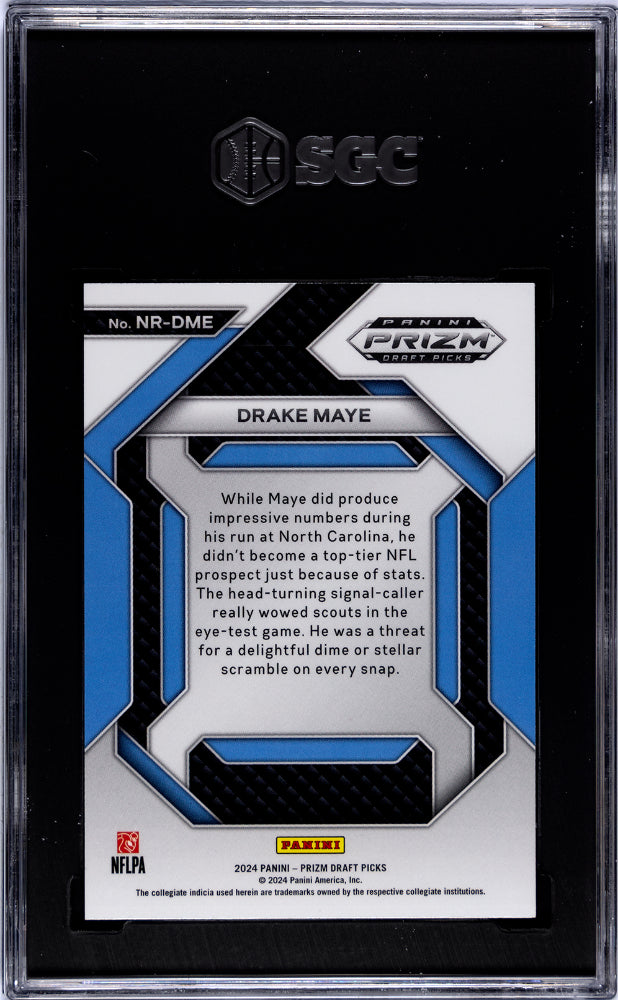 2024 Panini Prizm Draft Picks #NR-DME Drake Maye New Recruits SGC 9.5