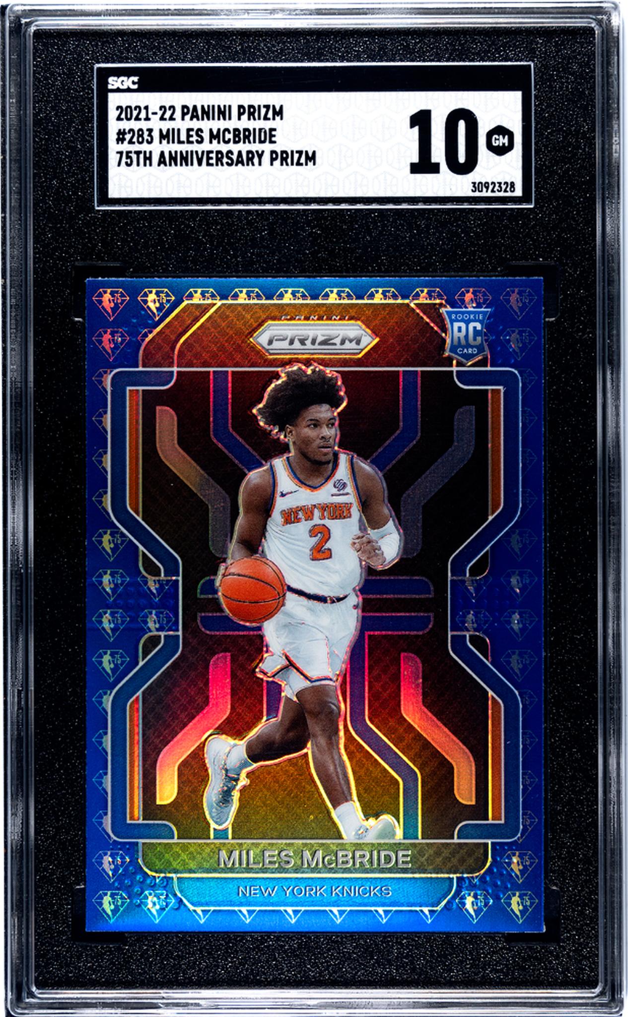 2021-22 Panini Prizm 75th Anniversary Prizm Miles McBride #283 RC SGC 10