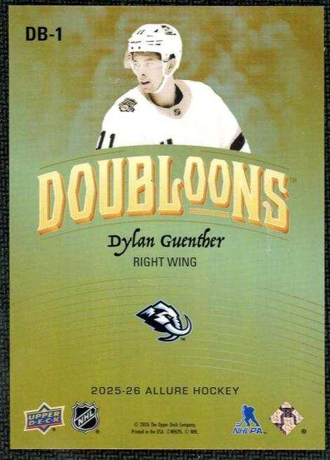 2025 Upper Deck Allure DB-1 Dylan Guenther Doubloons Utah Mammoth
