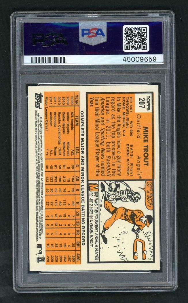 2012 Topps Heritage Mike Trout #207 PSA 9
