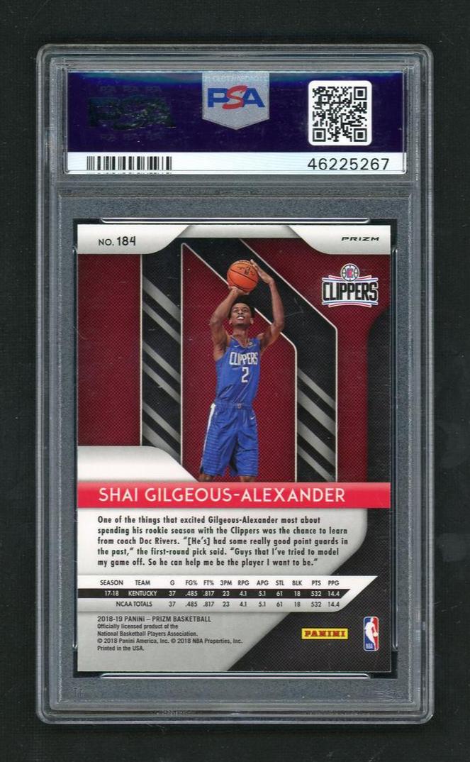 2018 Panini Prizm Red White and Blue Prizm Shai Gilgeous-Alexander #184 PSA 10