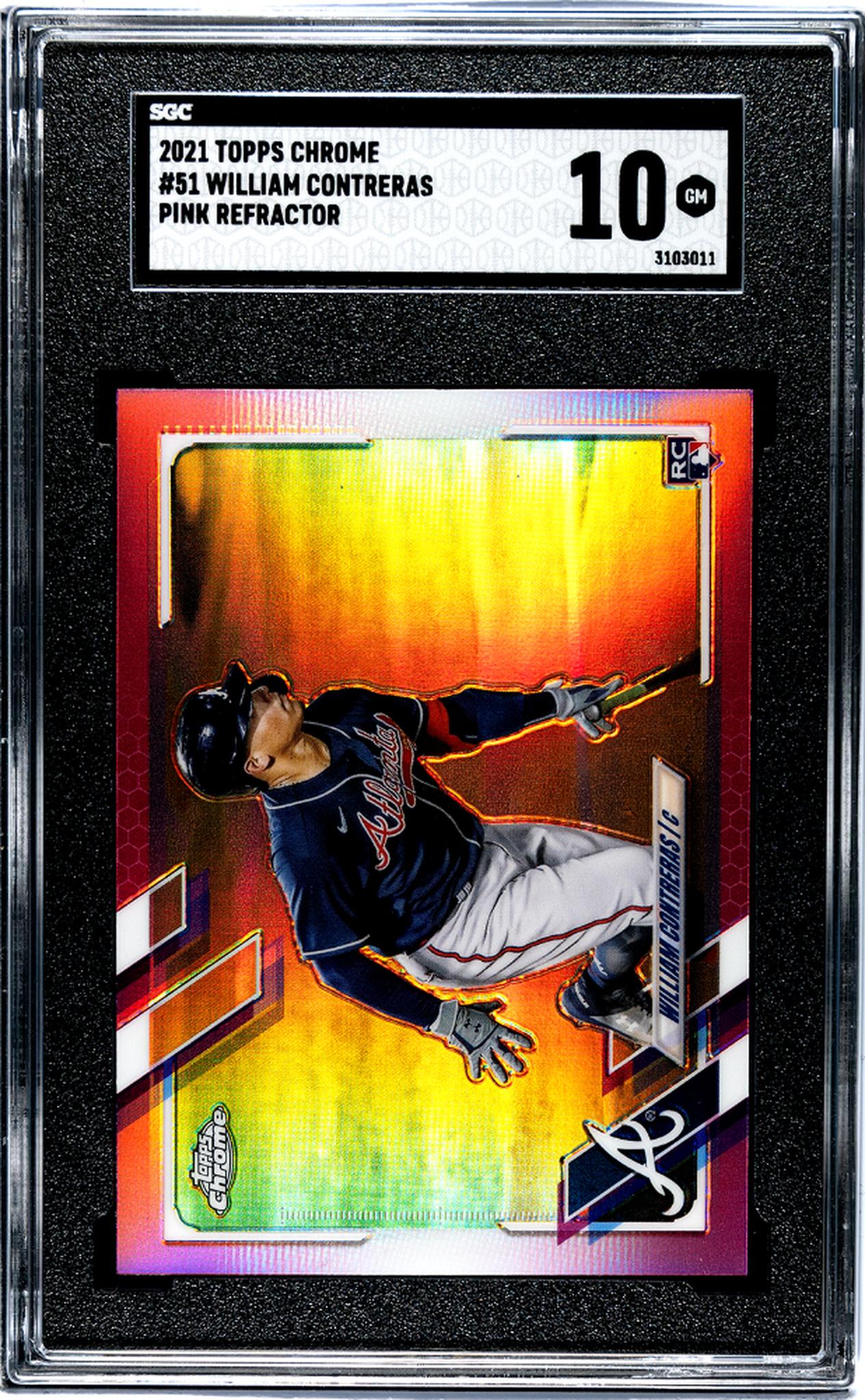 2021 Topps Chrome Pink Refractor William Contreras #51 RC SGC 10