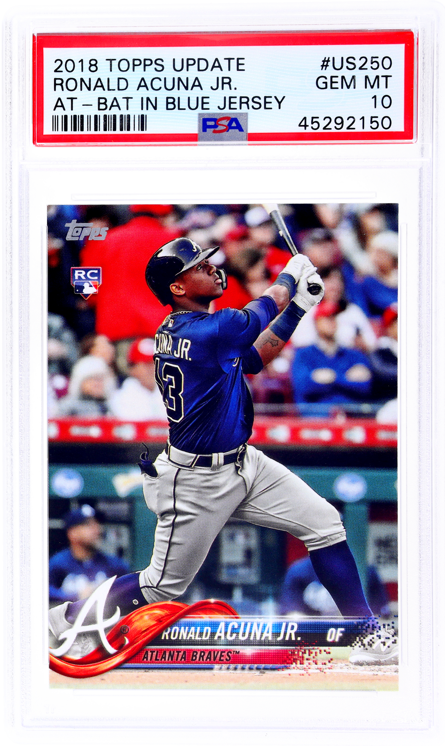 2018 Topps Update Rookie #US250 Ronald Acuna Jr PSA 10