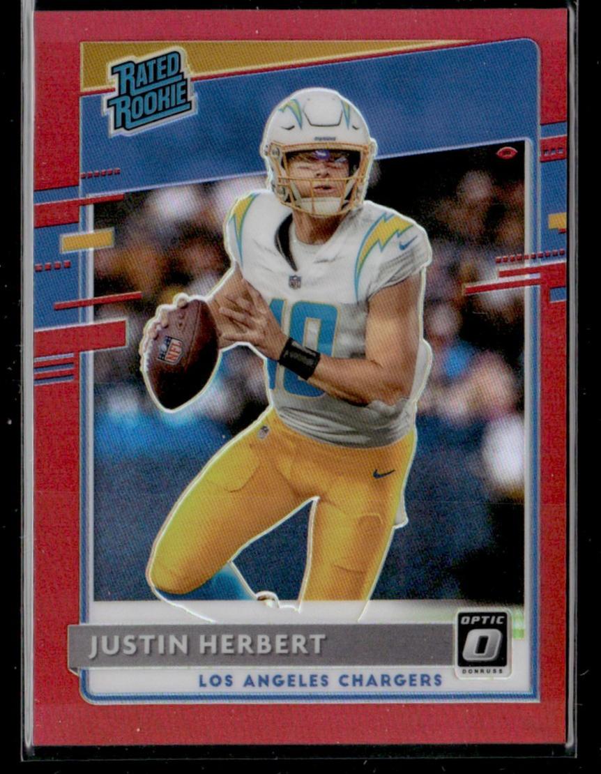 2020 Panini Donruss Optic Red Justin Herbert #P-303 RC Prizm /99
