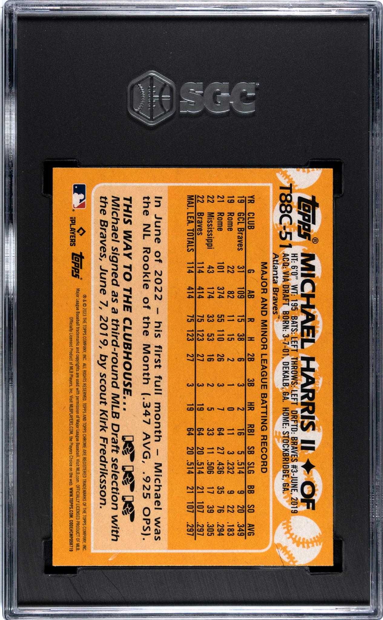 2023 Topps Chrome '88 Topps Design Michael Harris II #T88C-51 RC SGC 10