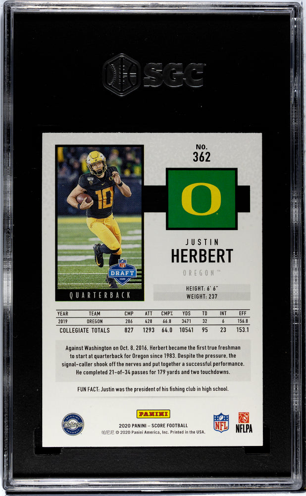 2020 Score #362 Justin Herbert SGC 10