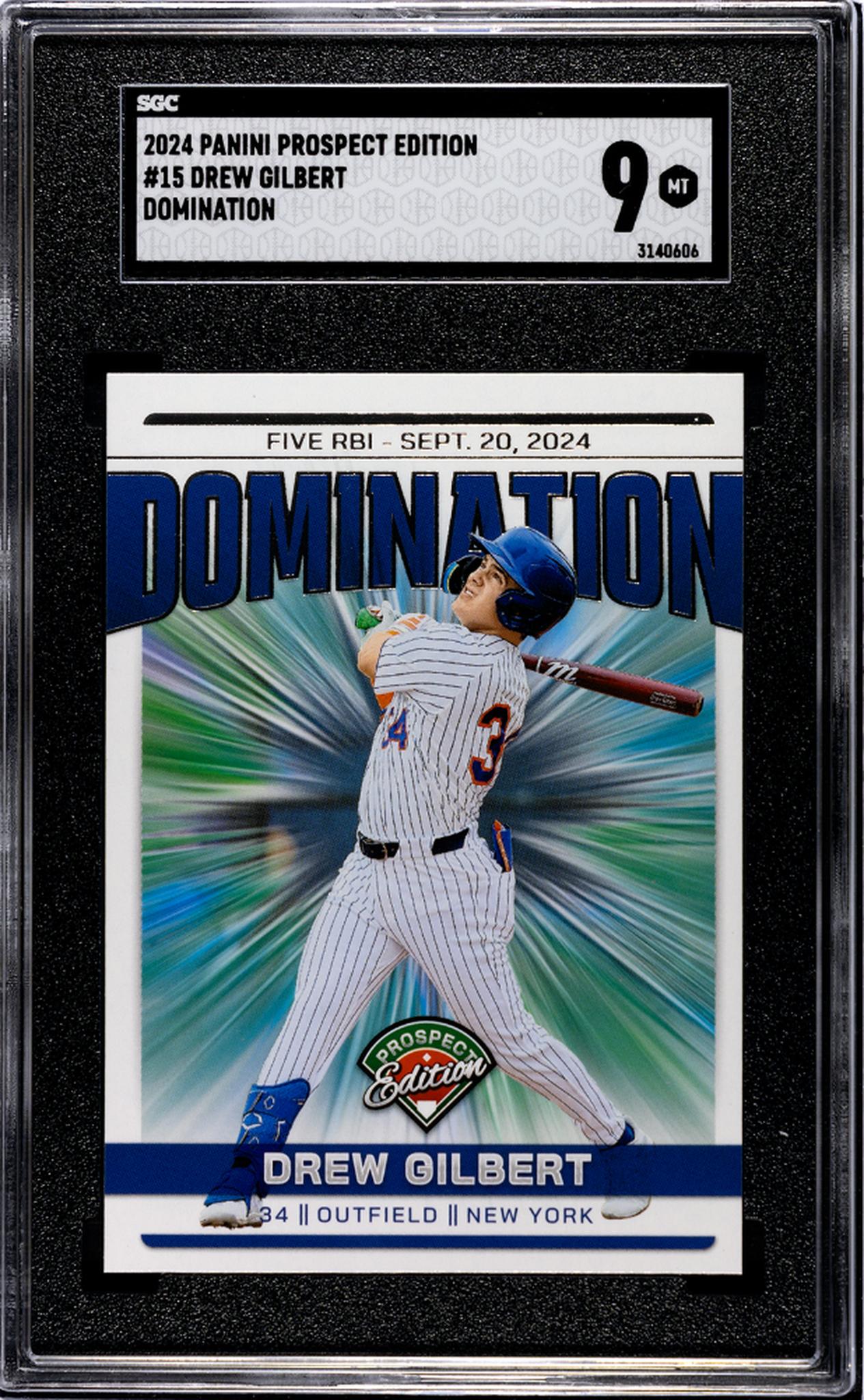 2024 Panini Prospect Edition Domination Drew Gilbert #15 SGC 9
