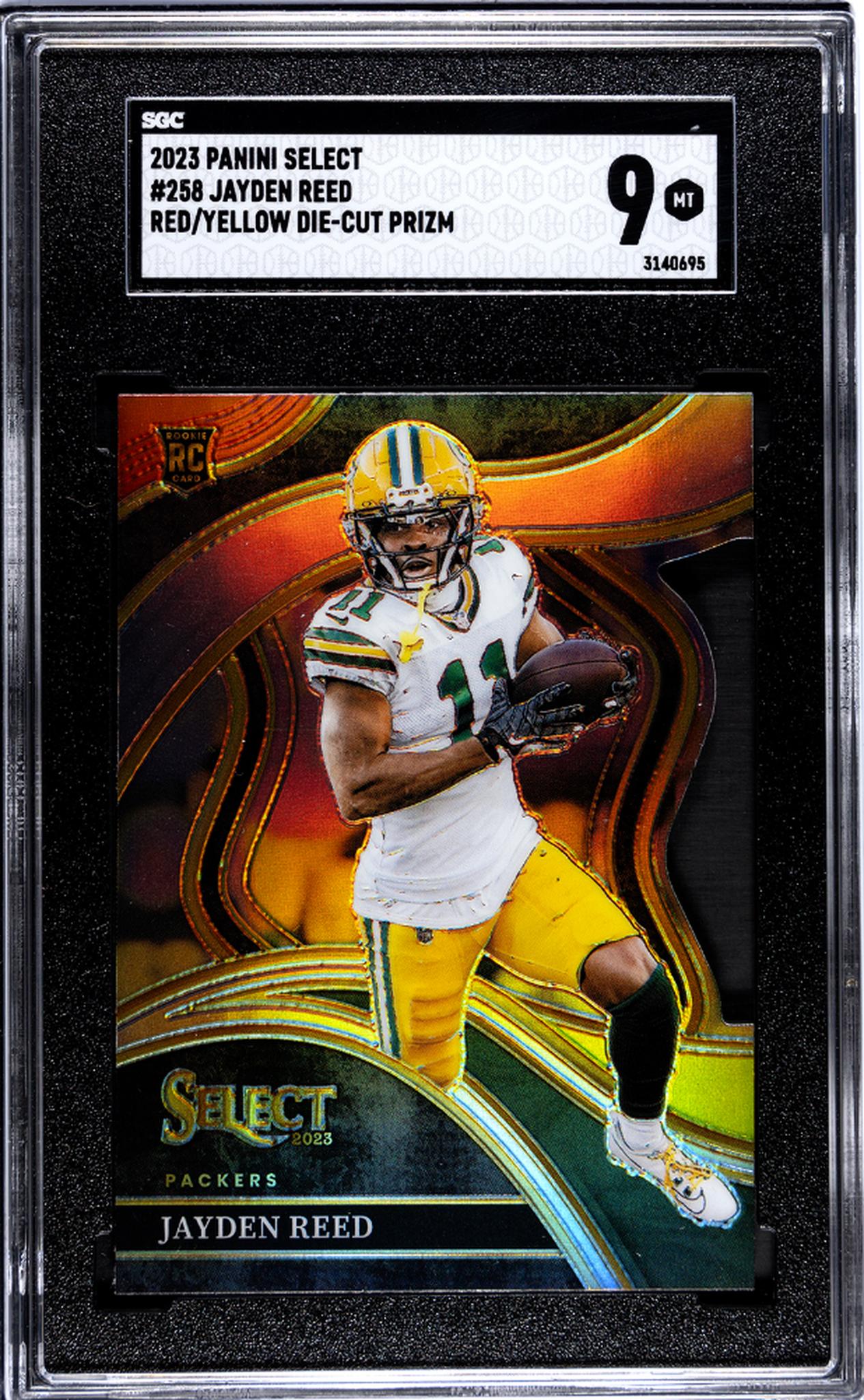 2023 Panini Select #258 Jayden Reed Red/Yellow Rookie  SGC 9