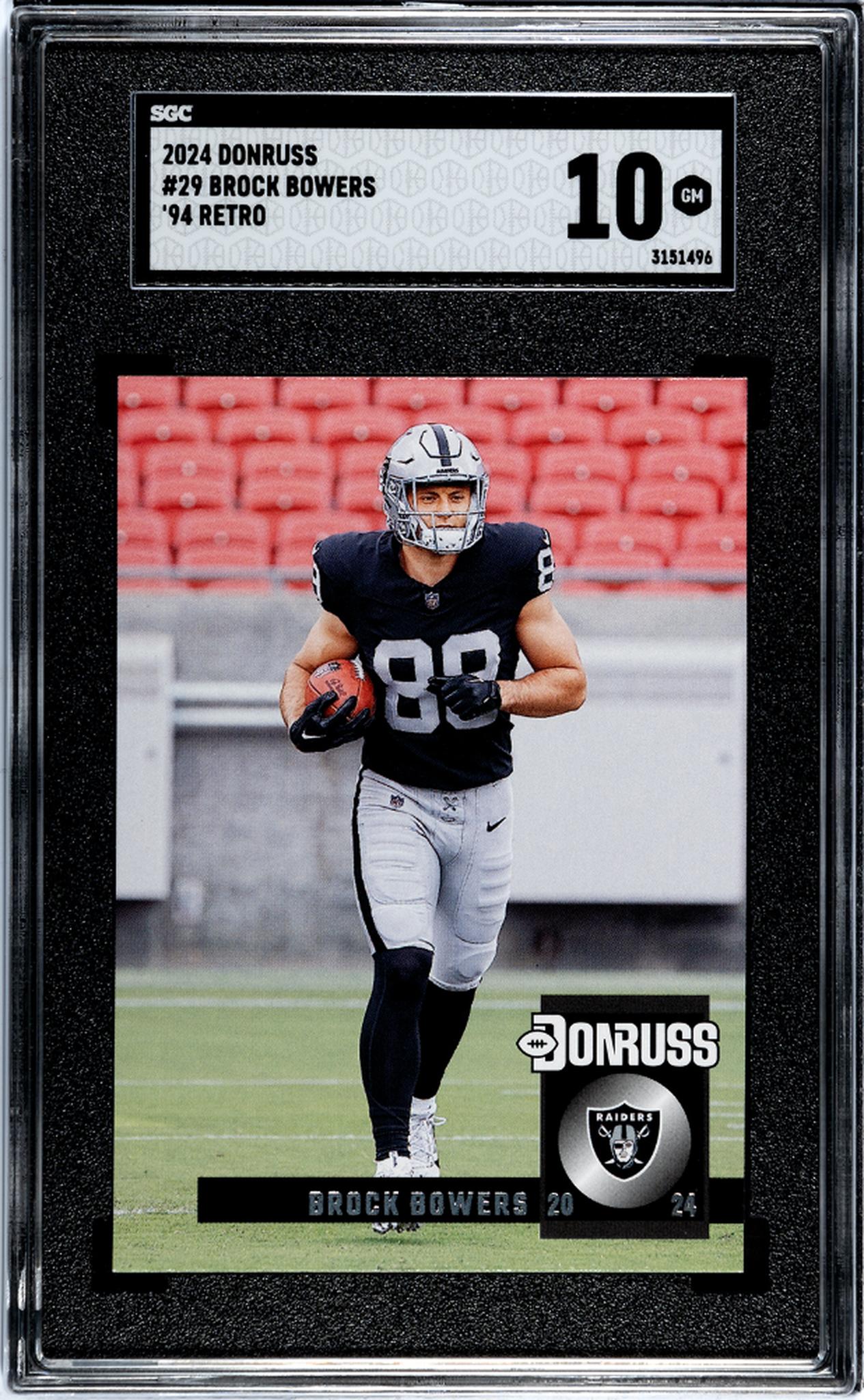 2024 Donruss #29 Brock Bowers '94 Retro SGC 10