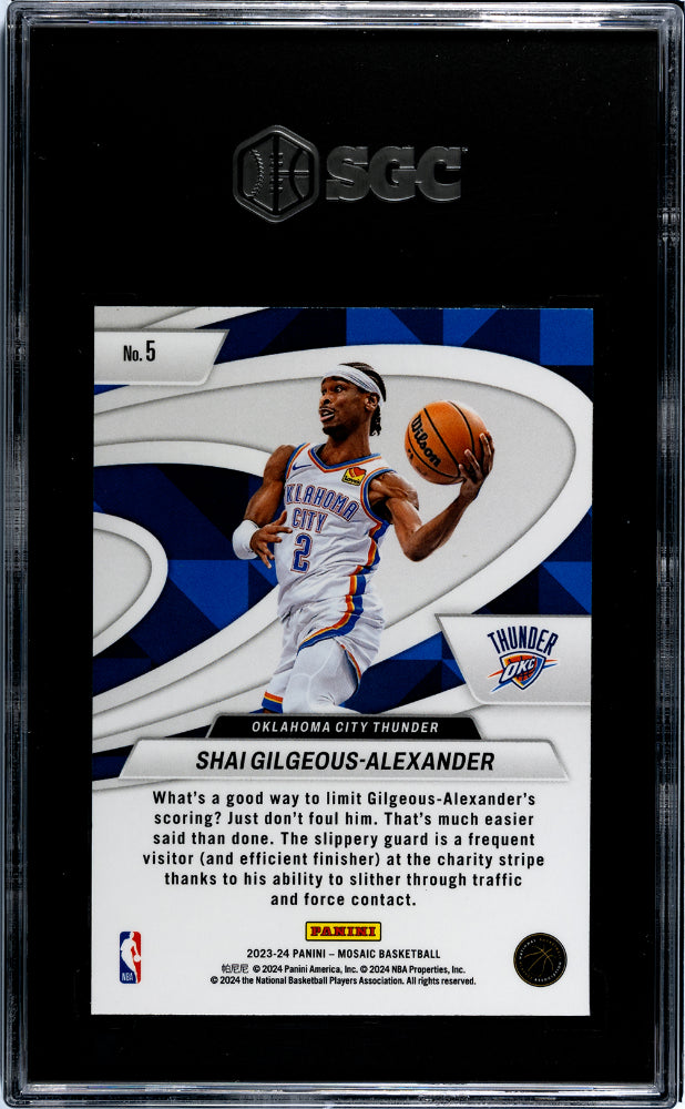 2023-24 Panini Mosaic #5 Shai Gilgeous-Alexander Give And Go SGC 9
