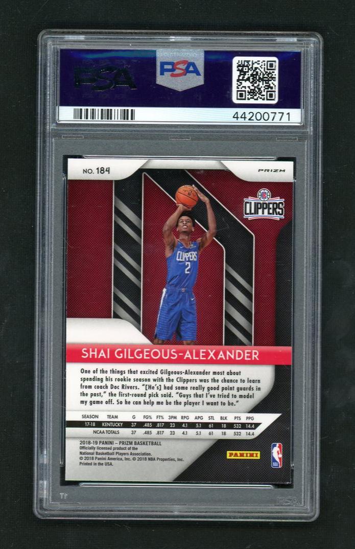 2018 Panini Prizm Red White and Blue Prizm Shai Gilgeous-Alexander #184 PSA 10