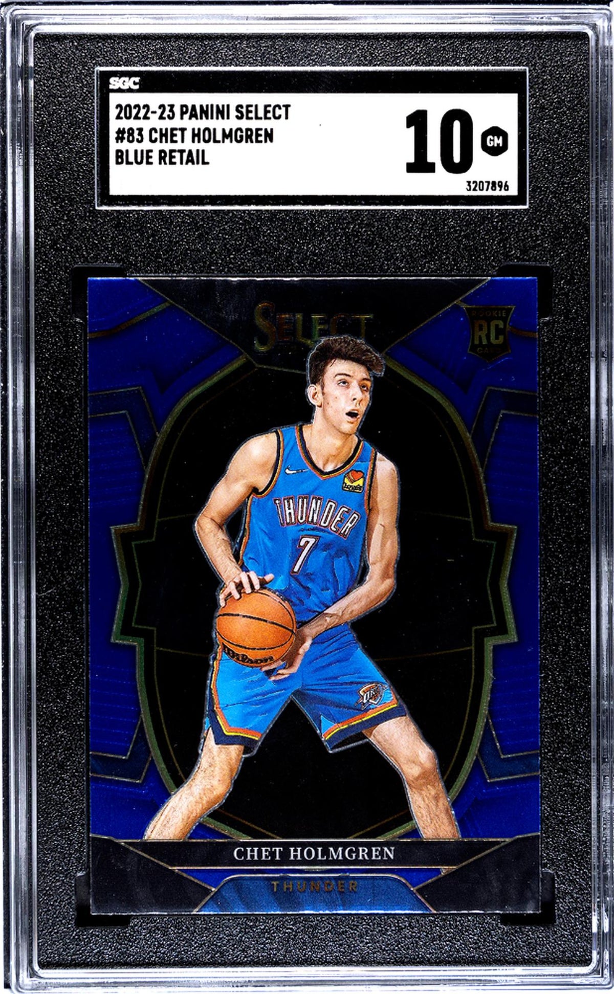 2022-23 Panini Select #83 Chet Holmgren Blue Retail SGC 10