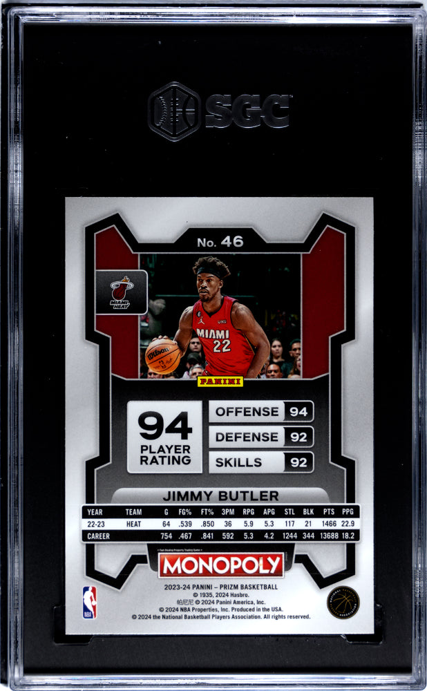 2023-24 Panini Prizm Monopoly Jimmy Butler #46 SGC 9.5