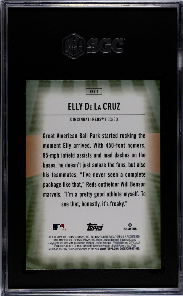 2024 Topps Series 1 Home Field Advantage Elly De La Cruz #HFA-1 RC SGC 9.5