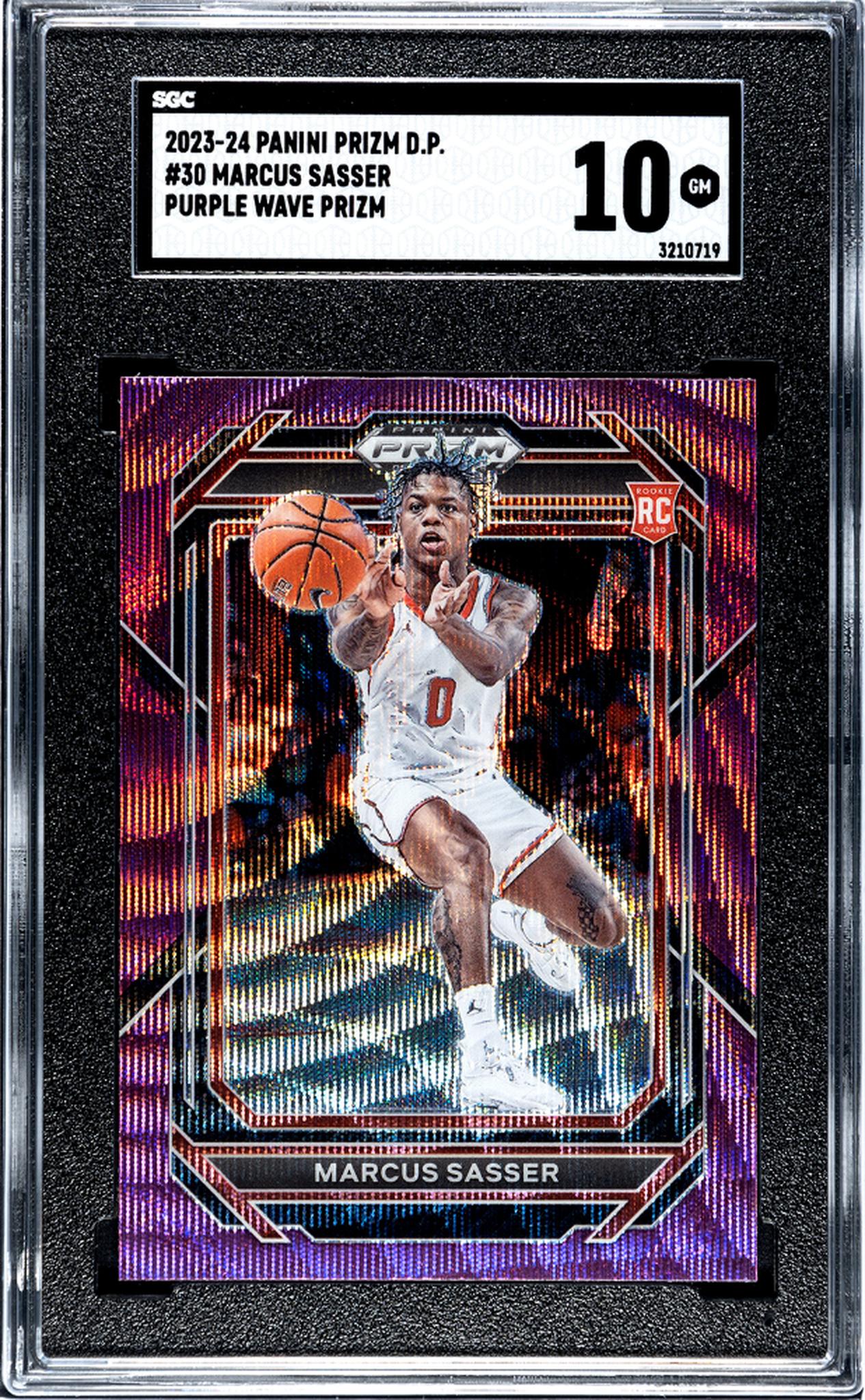 2023 Panini Prizm Draft Purple Wave Marcus Sasser #30 RC SGC 10