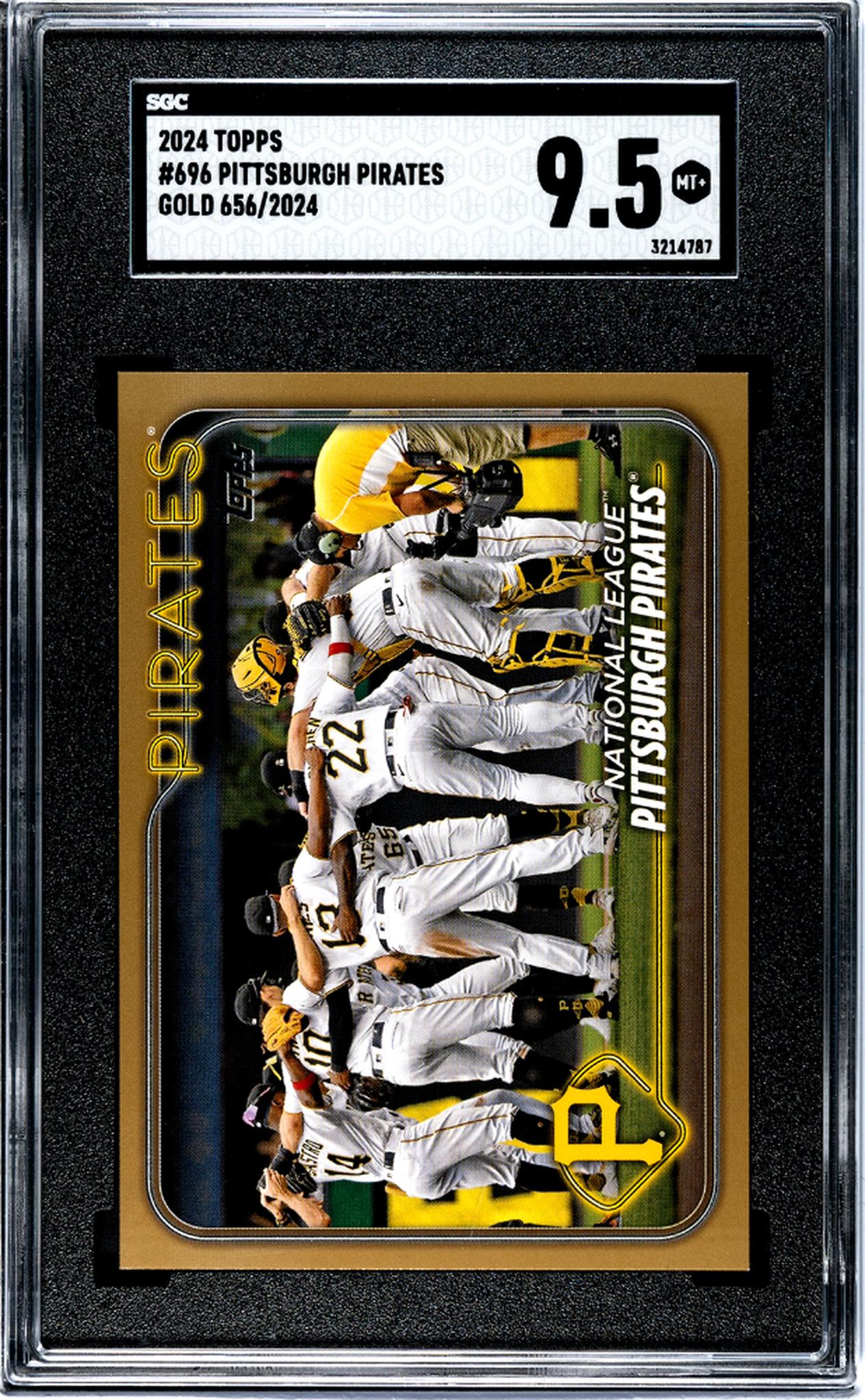 2024 Topps #696 Pittsburgh Pirates Gold 656/2024 SGC 9.5