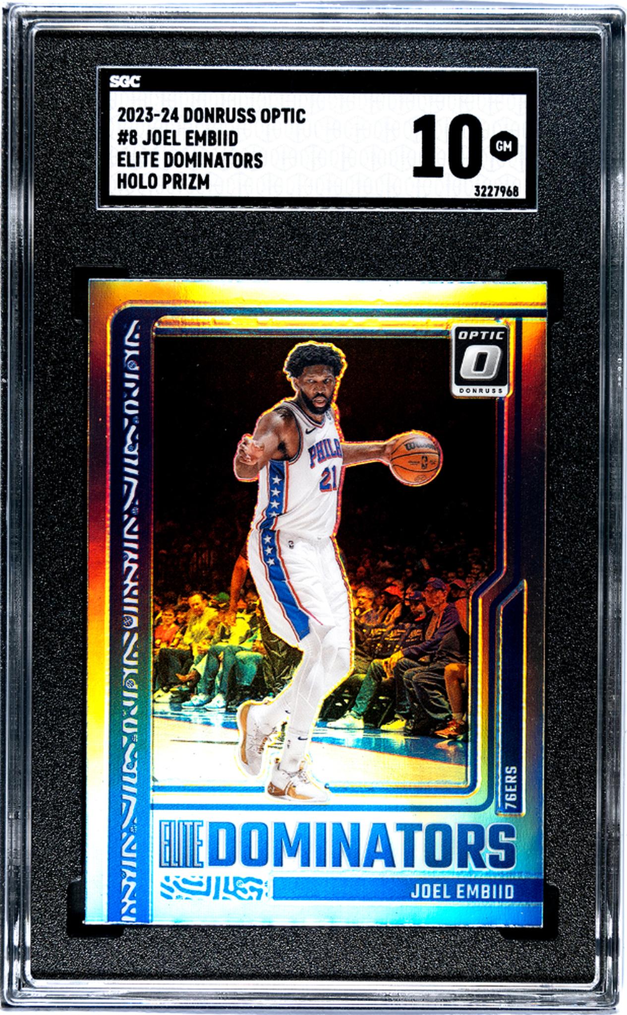 2023 Donruss Optic Elite Dominators Holo Joel Embiid #8 SGC 10