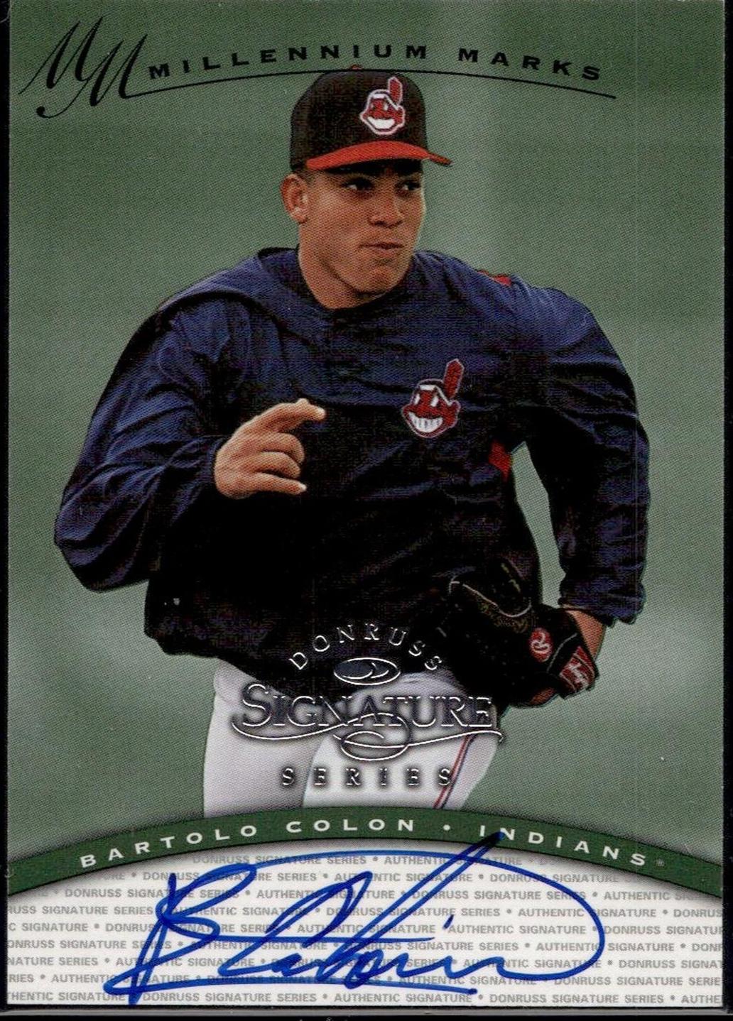 1997 Donruss Signature Series Bartolo Colon Millennium Marks 854 Auto Indians