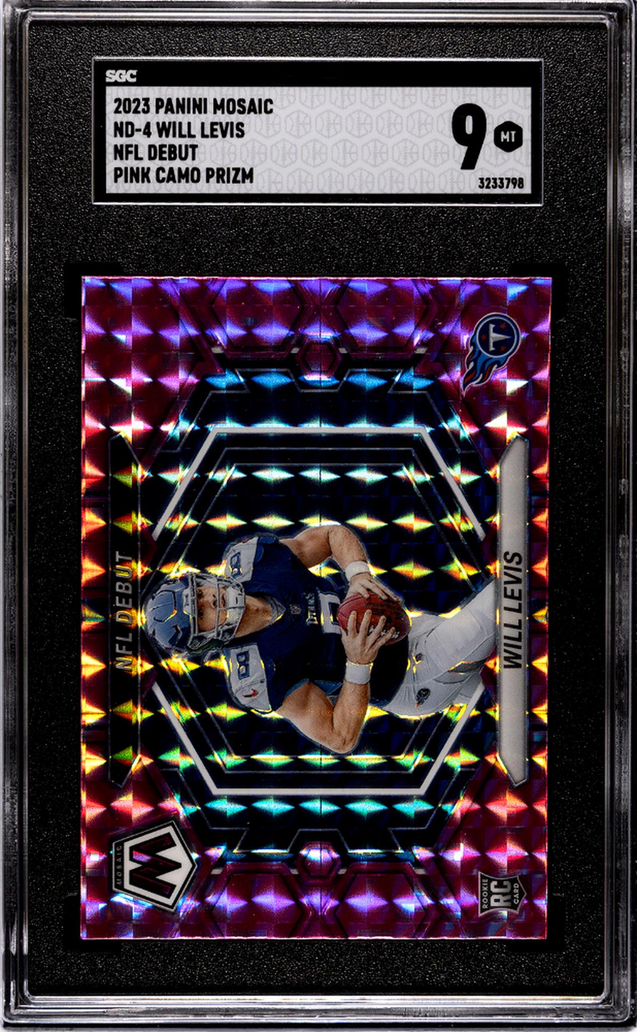 2023 Panini Mosaic #ND-4 Will Levis NFL Debut Pink Rookie  SGC 9