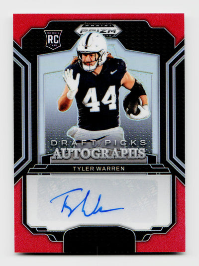 2025 Panini Prizm Draft Picks Tyler Warren Auto #DPA-TWN Rookie RC Red /399