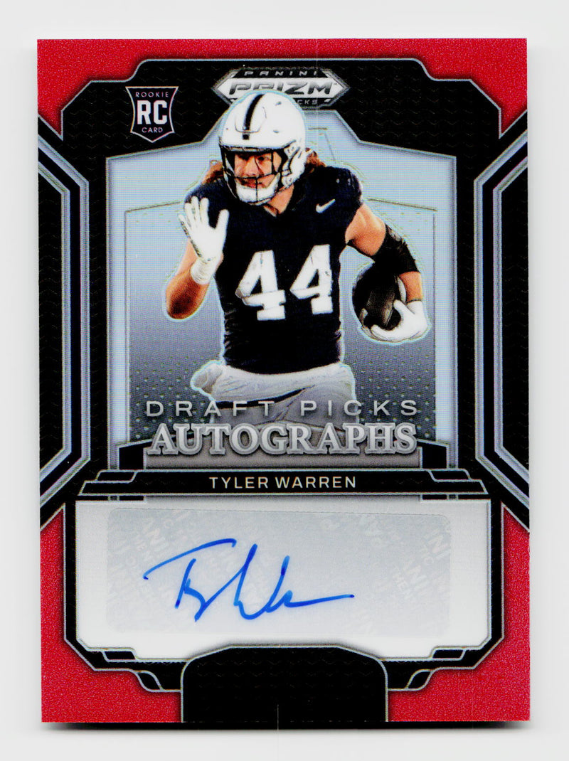 2025 Panini Prizm Draft Picks Tyler Warren Auto #DPA-TWN Rookie RC Red /399