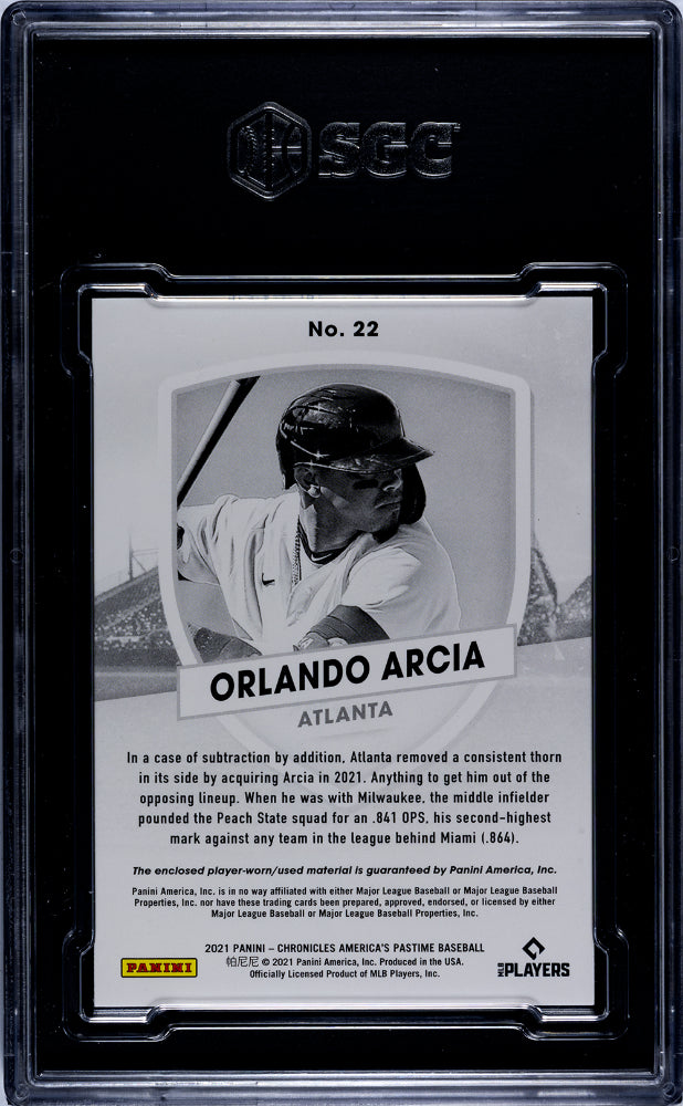 2021 Chronicles #22 Orlando Arcia America's Pastime Dual Material SGC 9