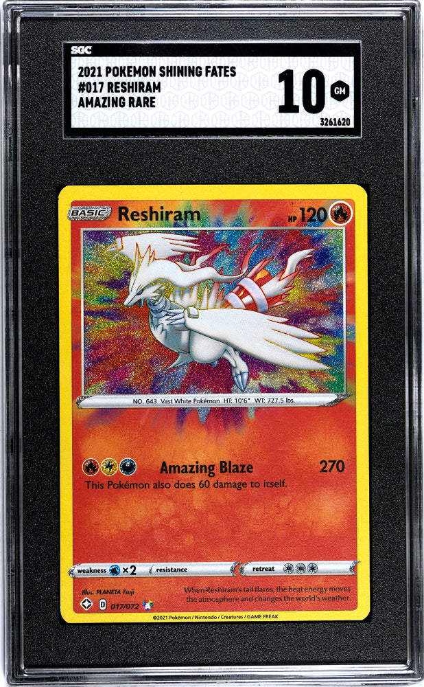 2021 Pokémon Shining Fates Reshiram Amazing Rare #017 SGC 10