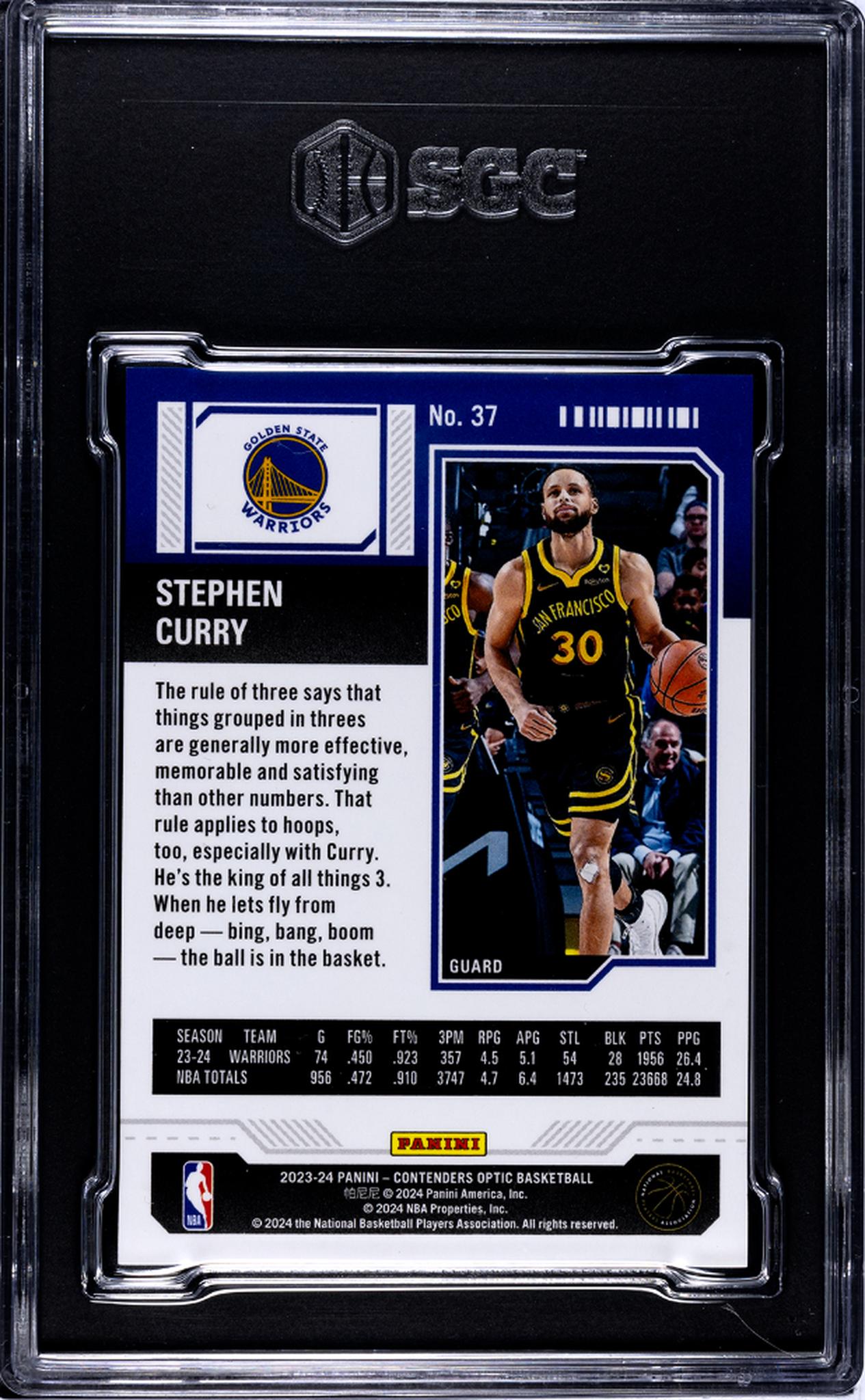2023-24 Panini Contenders Optic #37 Stephen Curry SGC 10