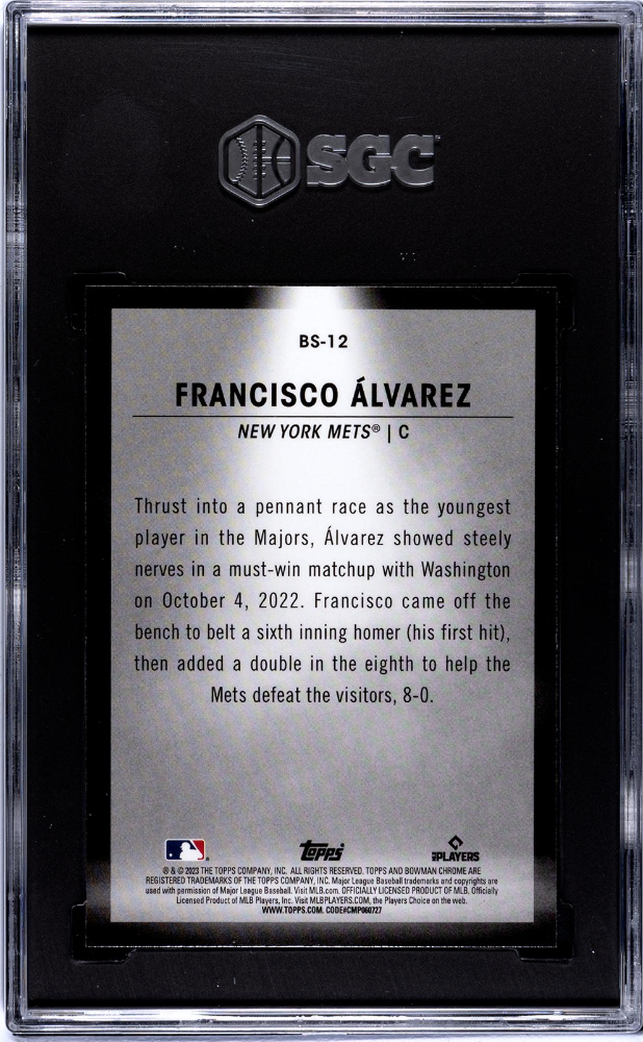 2023 Bowman Spotlights Francisco Alvarez #BS-12 RC SGC 9.5