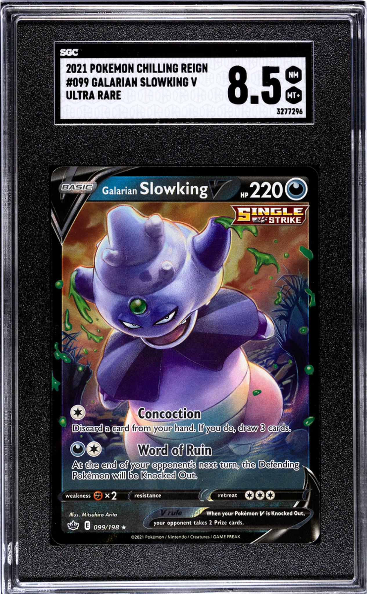 2021 Chilling Reign #099/198 Galarian Slowking V Ultra Rare SGC 8.5