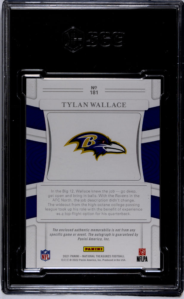 2021 Panini National Treasures Tylan Wallace #181 /99 Auto SGC 9