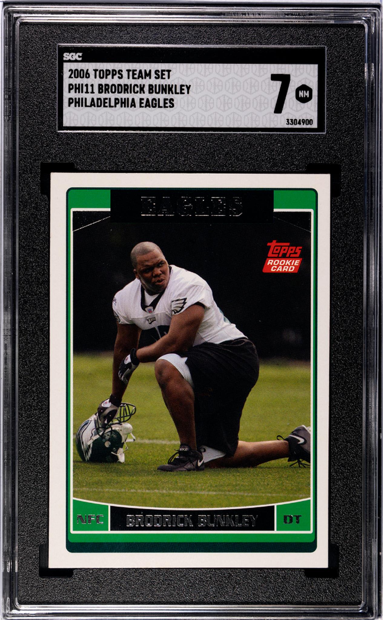 2006 Topps Team Set Brodrick Bunkley #PHI11 RC SGC 7