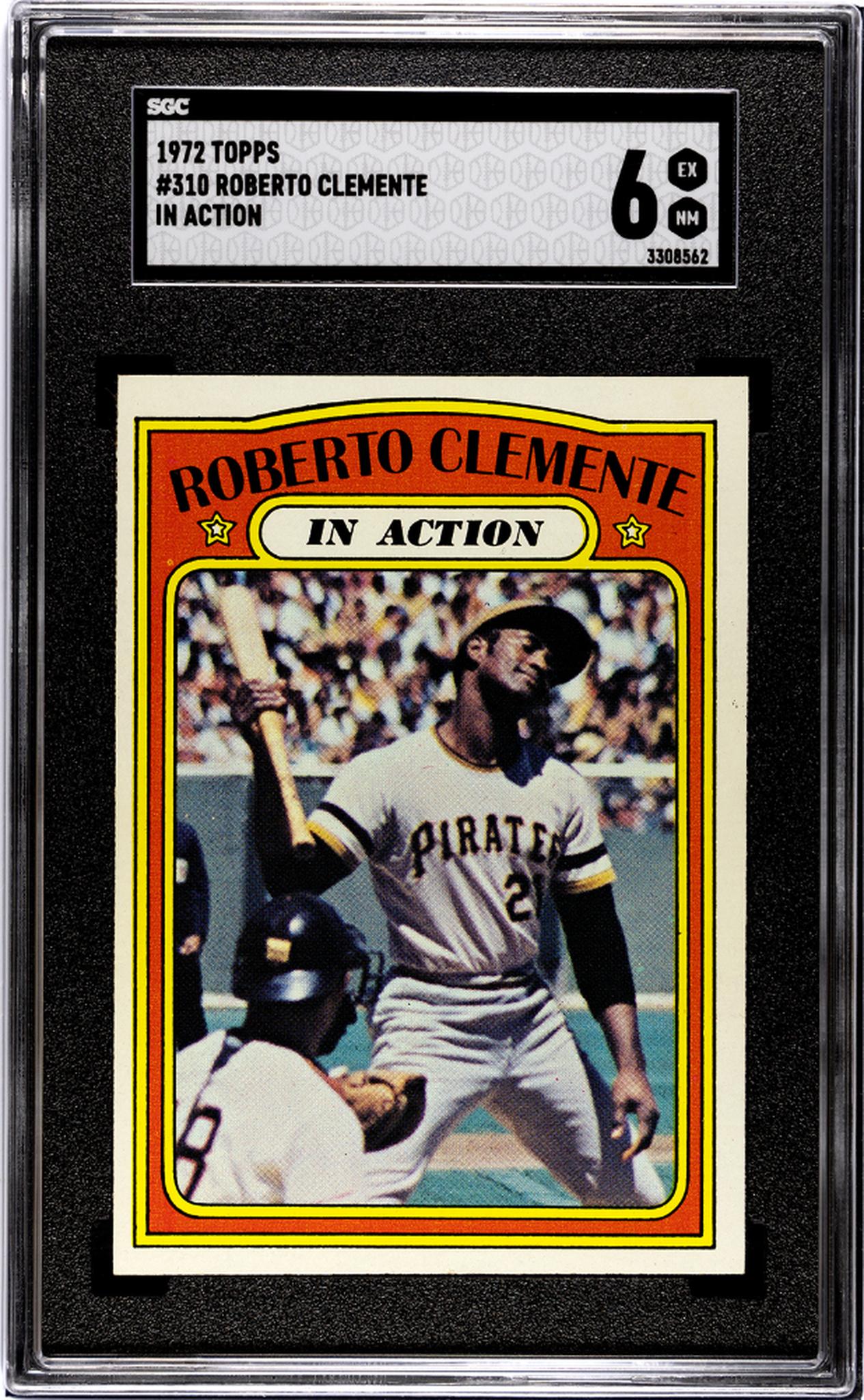 1972 Topps #310 Roberto Clemente In Action SGC 6