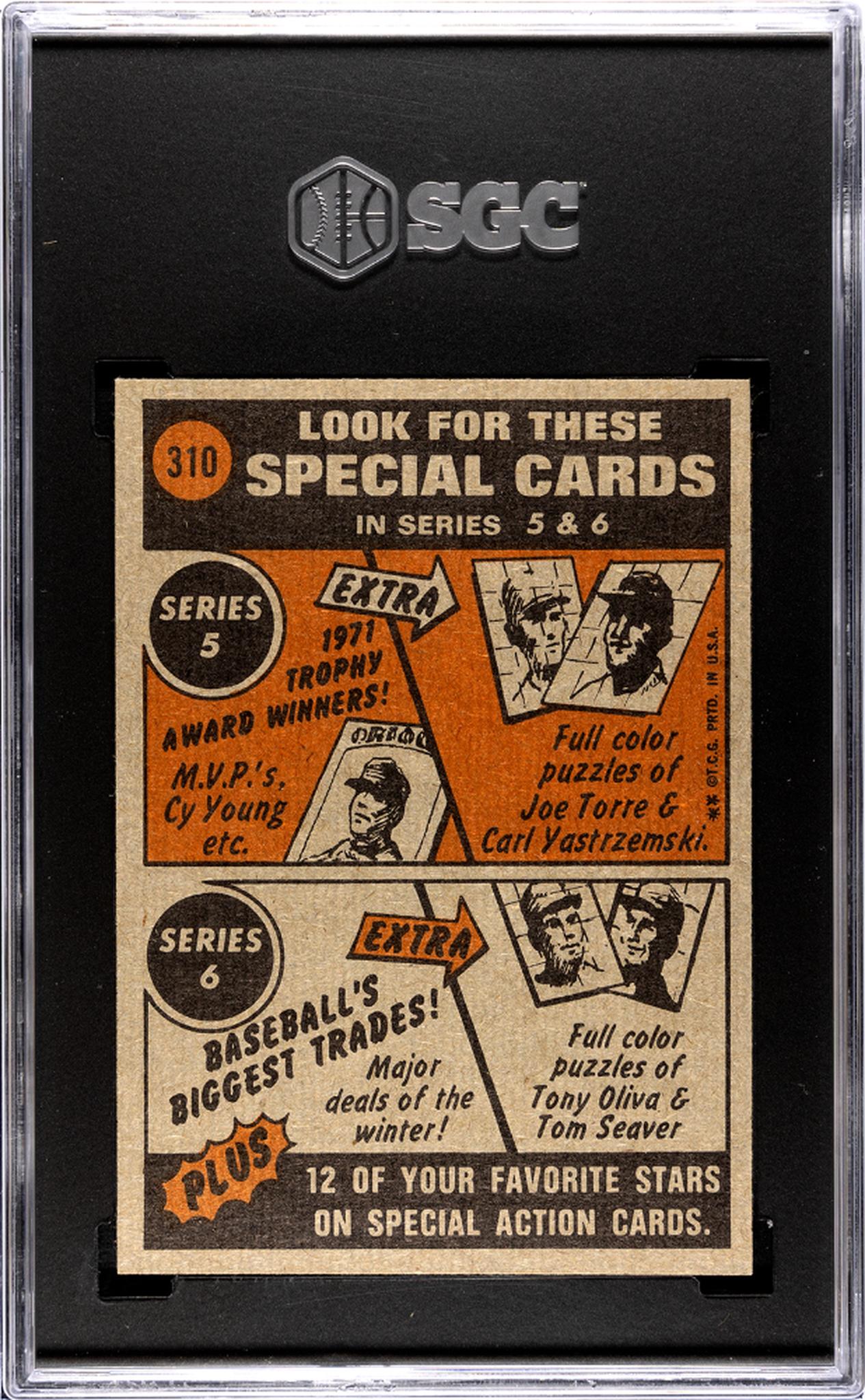 1972 Topps #310 Roberto Clemente In Action SGC 6