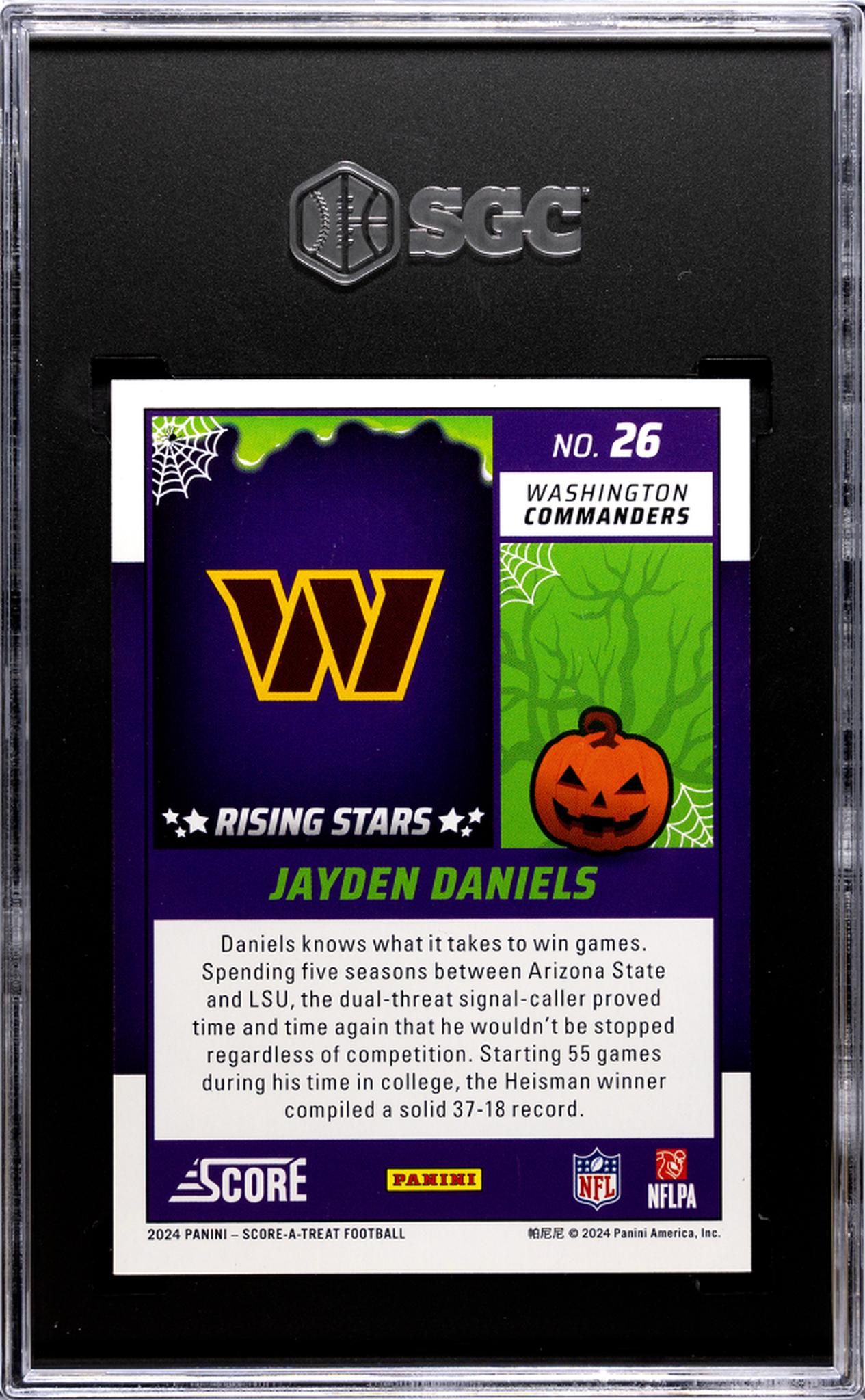 2024 Panini Score-A-Treat #26 Jayden Daniels Rising Stars Bats SGC 9.5