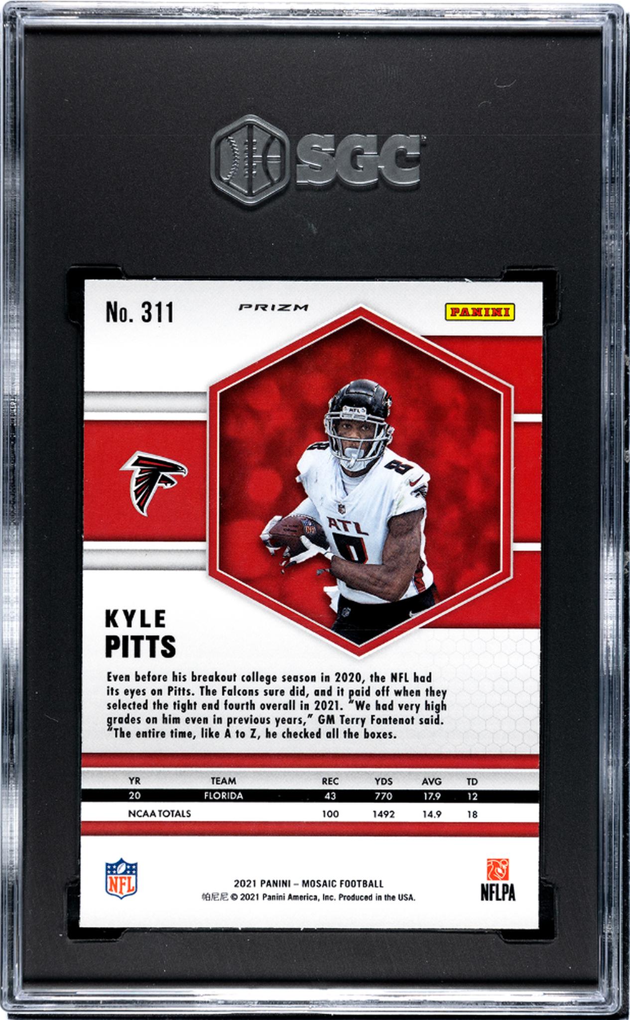 2021 Panini Mosaic #311 Kyle Pitts Pink Rookie  SGC 9.5