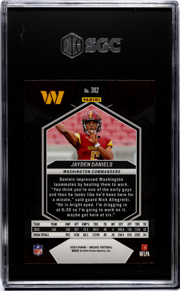 2024 Panini Mosaic #302 Jayden Daniels SGC 9.5