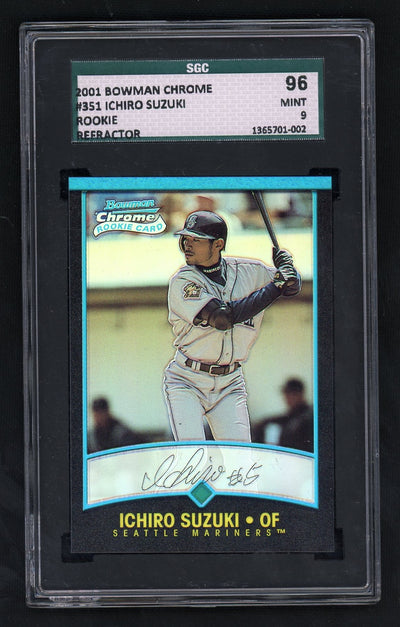 2001 Bowman Chrome Ichiro Suzuki #351 Rookie Refractor SGC 96