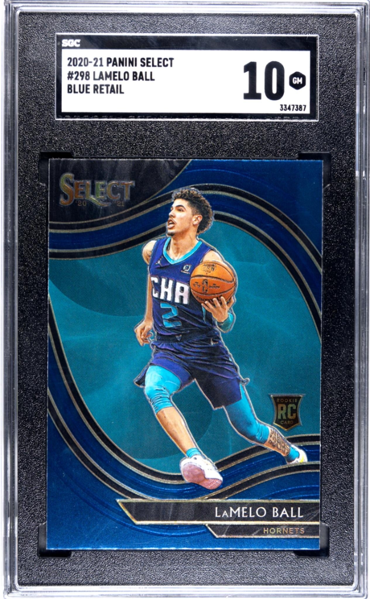 2020-21 Panini Select #298 Lamelo Ball Blue Retail SGC 10